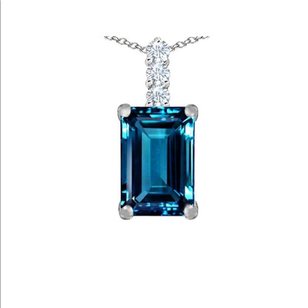 Star K Sapphire Pendant Sterling Silver Necklace